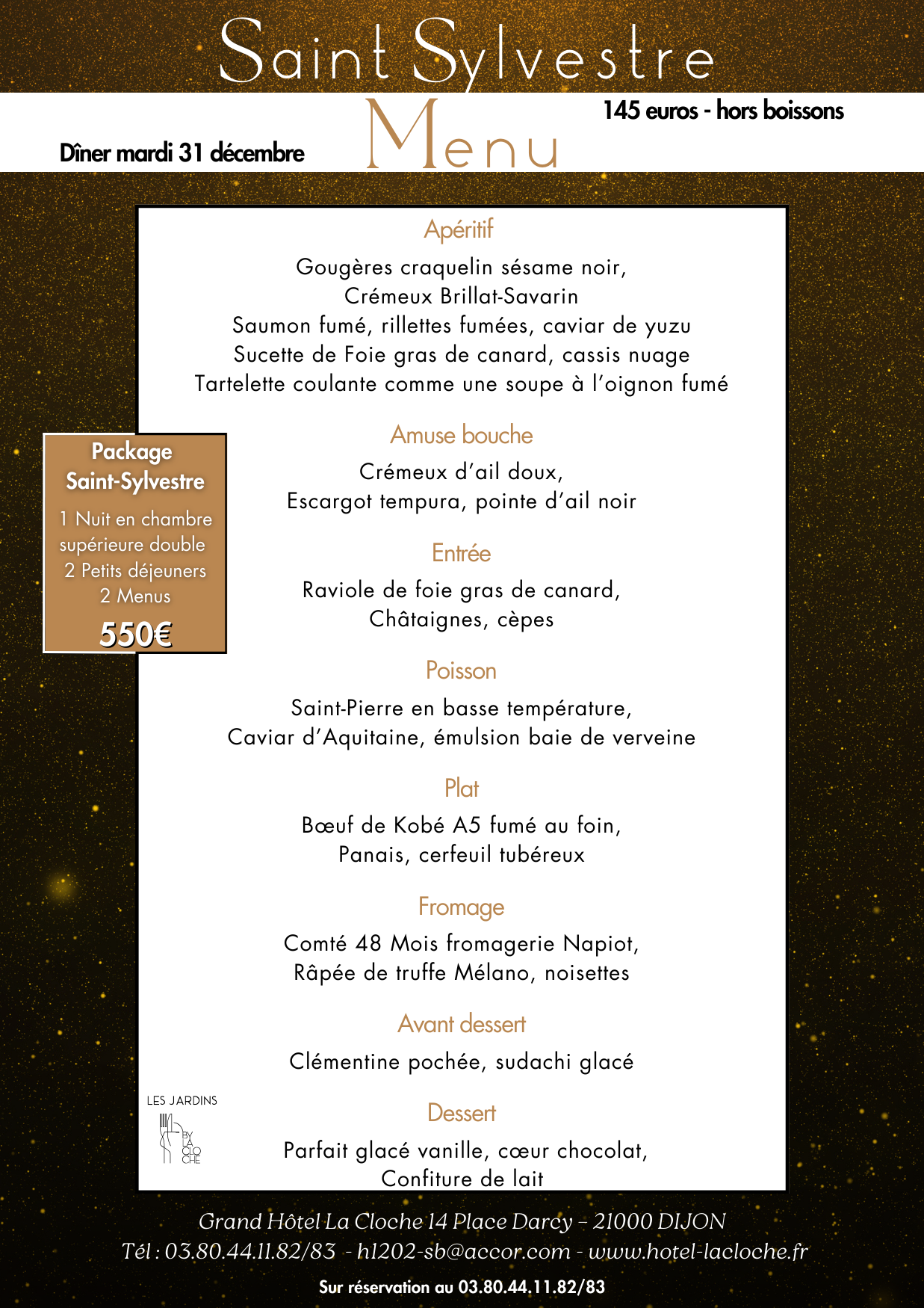 Menu Saint Sylvestre La Cloche